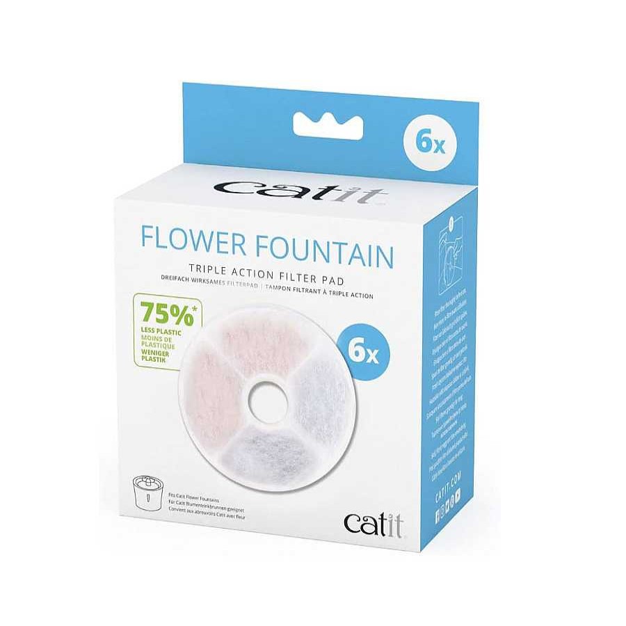 Gatos Catit Comederos Y Bebederos | Catit Flower Fountain Filtro De Triple Acci N Para Fuentes