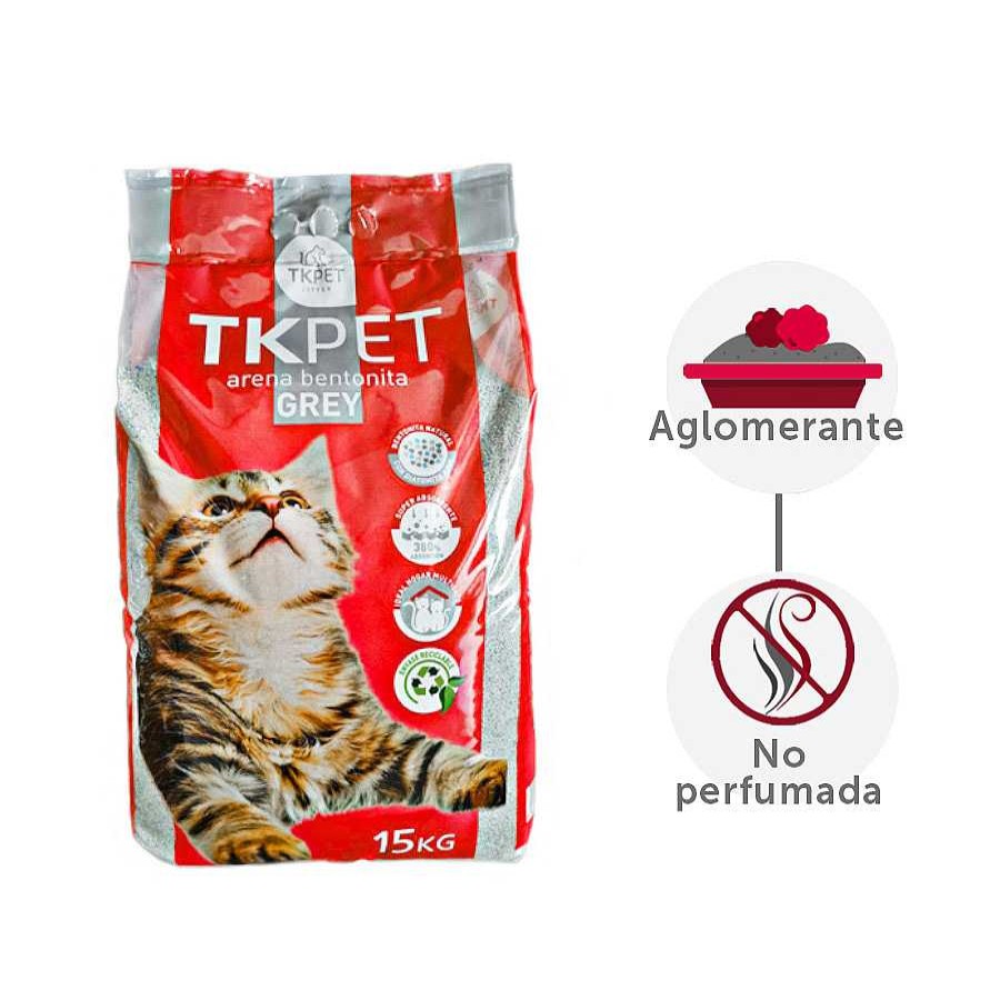 Gatos TK-Pet Arena Aglomerante | Tk-Pet Arena Aglomerante Grey De Bentonita Para Gatos