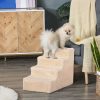 Perros PawHut Limpieza Hogar | Pawhut Escalera Beige Para Perros