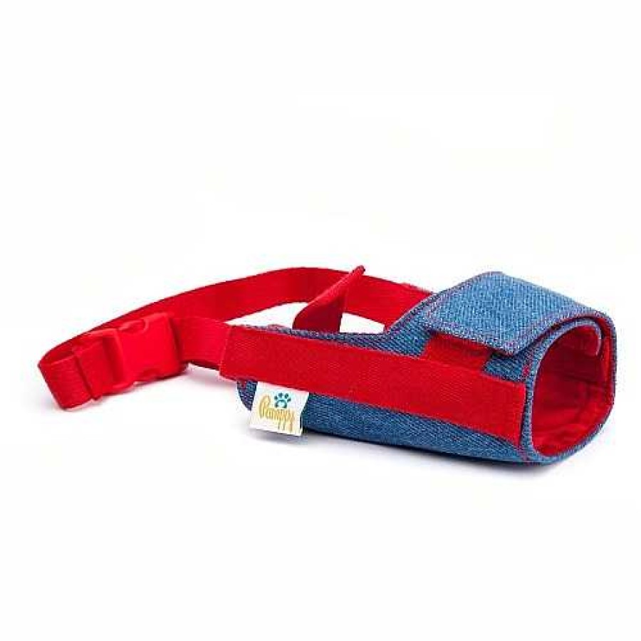 Perros Pamppy Bozales | Bozal Pamppy Con Velcro Vaquero Azul Para Perros