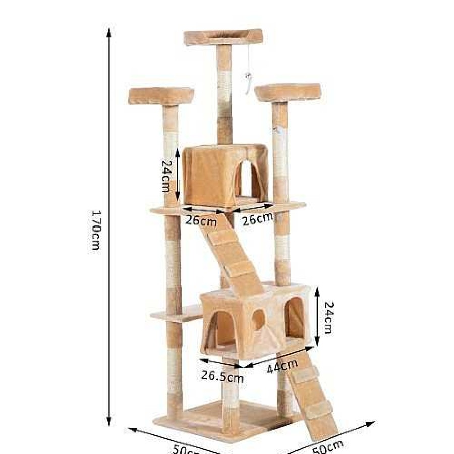 Gatos PawHut Rascadores | Rascador Pawhut Rbol Centro De Actividades Color Beige