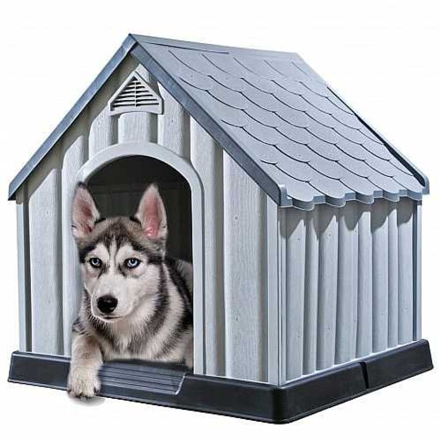 Perros VidaXL Casetas Para Perros | Vidaxl Caseta Exterior Gris Para Perros