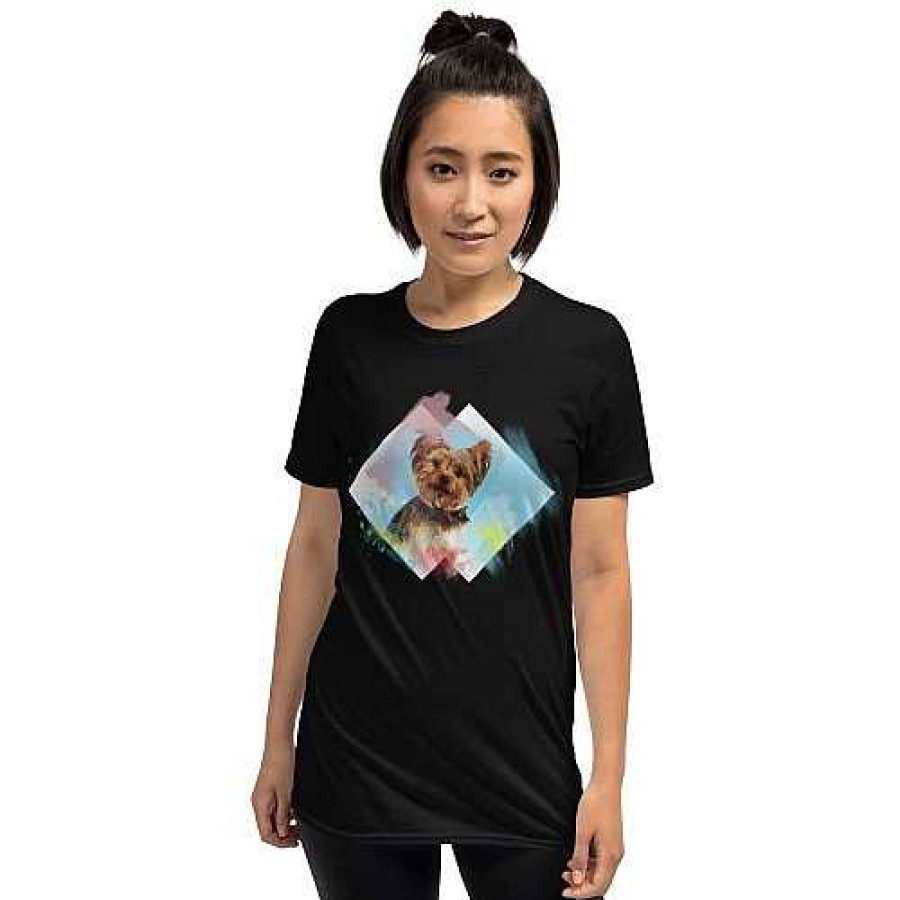 Otros Animales Mascochula Moda Y Complementos | Mascochula Camiseta Mujer Acuarela Personalizada Con Tu Mascota Negra