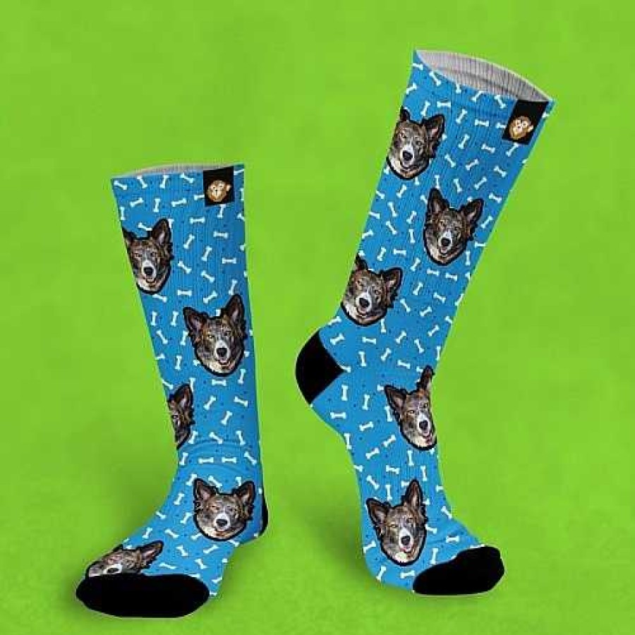 Otros Animales The Chango Moda Y Complementos | Calcetines Personalizados Doggy 1 Mascota Color Azul