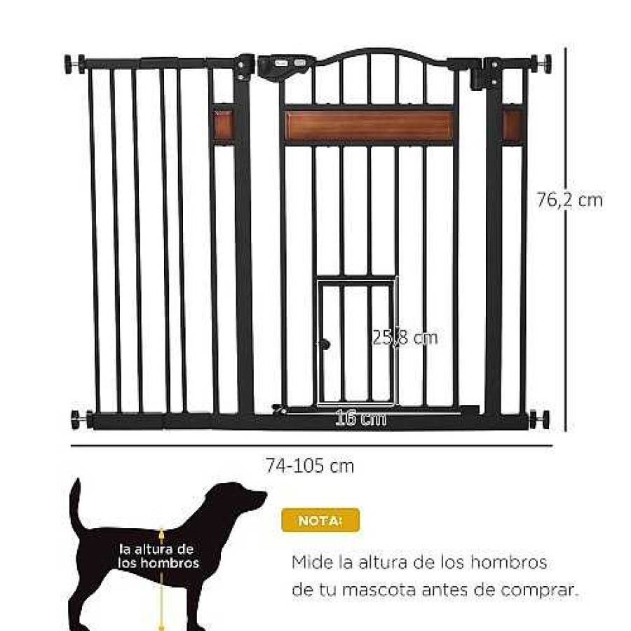 Perros PawHut Puertas Para Perros | Pawhut Barrera De Seguridad Extensible Para Perros