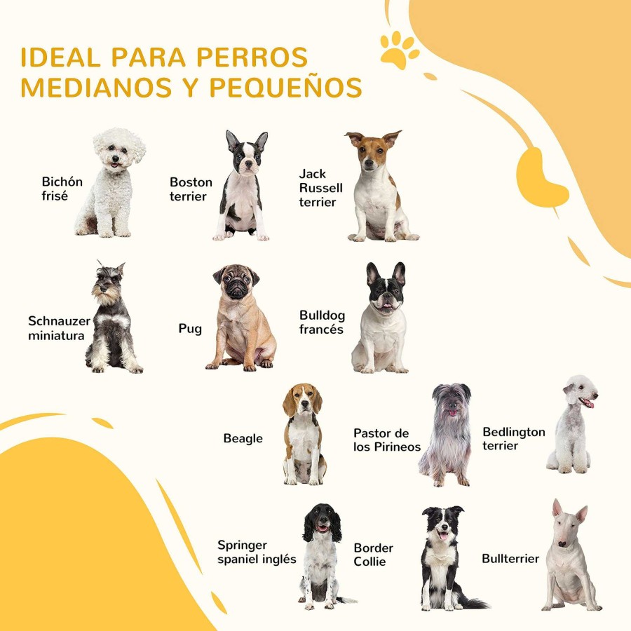 Perros PawHut Ocio Y Tiempo Libre | Pawhut Barrera De Seguridad Plegable De 3 Piezas Para Perro