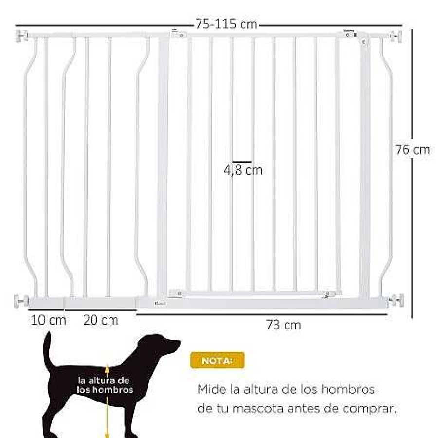 Perros PawHut Puertas Para Perros | Pawhut Barrera De Seguridad Extensible Para Mascotas