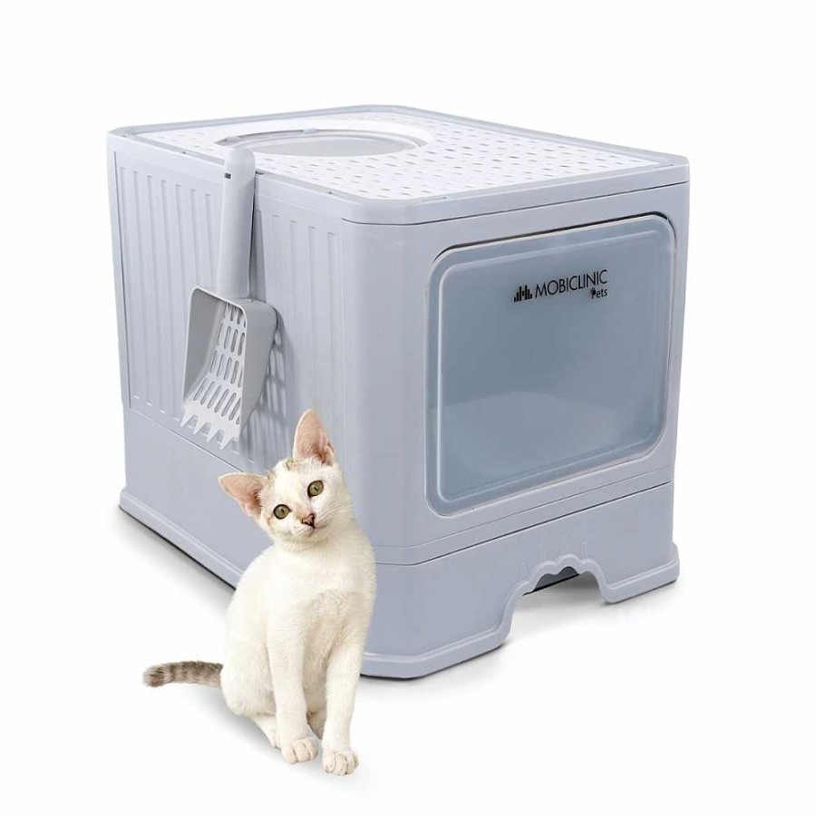 Gatos Mobiclinic Productos De Higiene | Mobiclinic Arenero Para Gatos Cerrado Con Cepillo Gran Capacidad Bandeja Extensible Estable Refugio C Modo Catbox