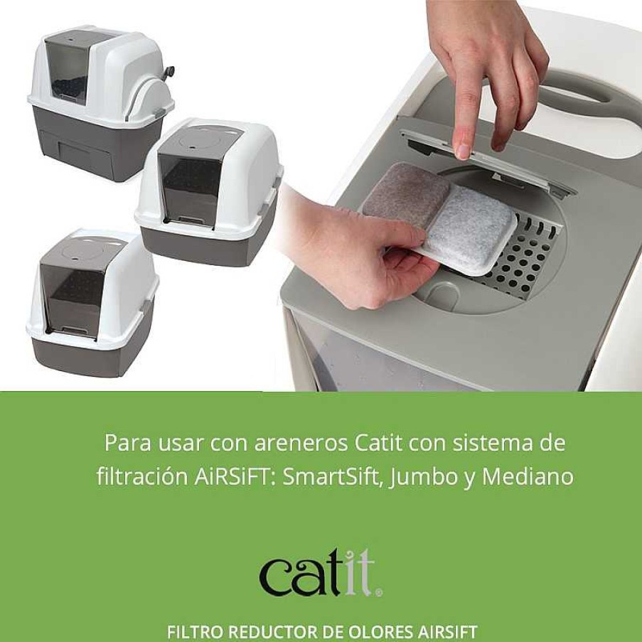 Gatos Catit Productos De Higiene | Catit Airsift Filtro Reductor De Olores Para Fuentes Bebederos Para Gatos