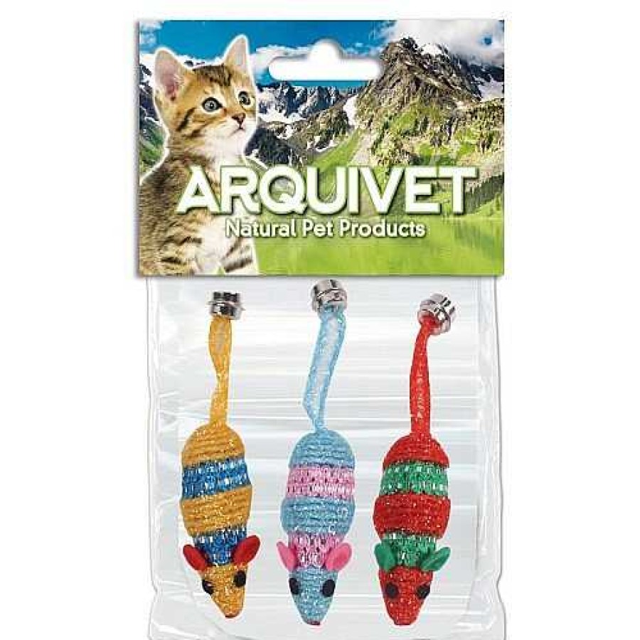 Gatos Arquivet Ratones De Juguete | Kit De 3 Ratones Colores Surtidos Color Variado