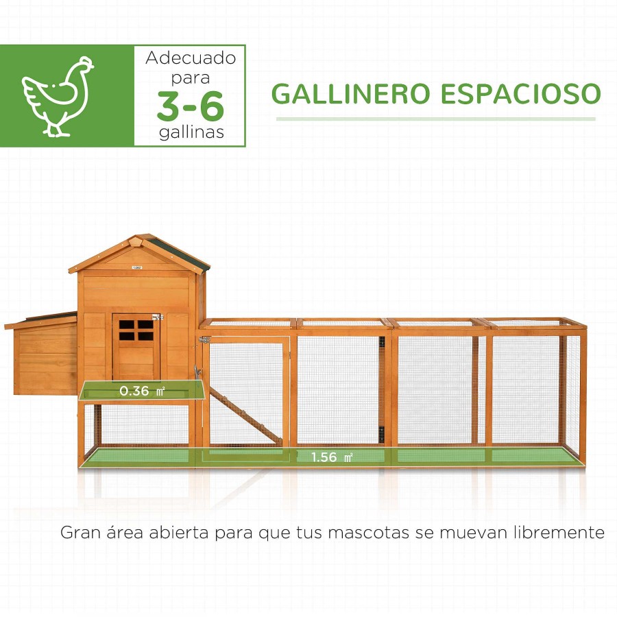 Otros Animales PawHut Gallinas Y Aves De Corral | Pawhut Gallinero Grande De Madera De 2 Pisos