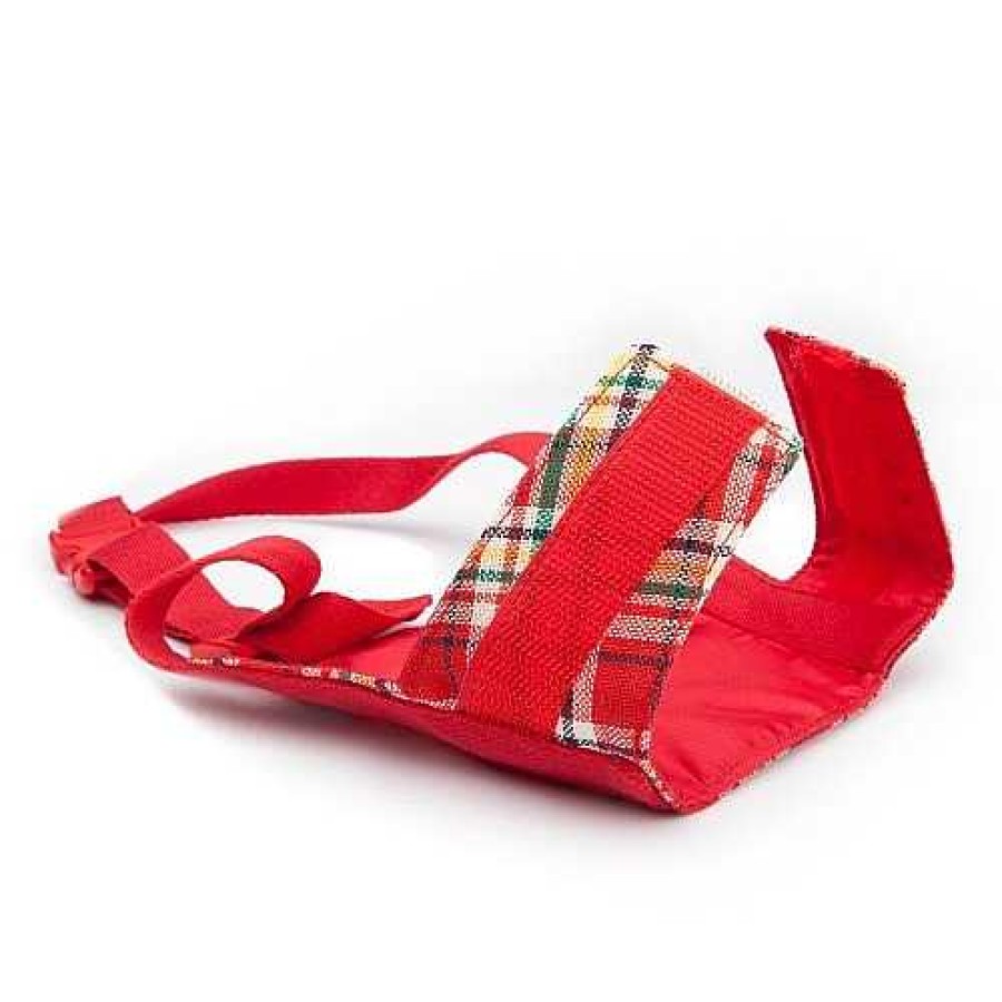 Perros Pamppy Bozales | Bozal Pamppy Con Velcro Tart N Rojo Para Perros