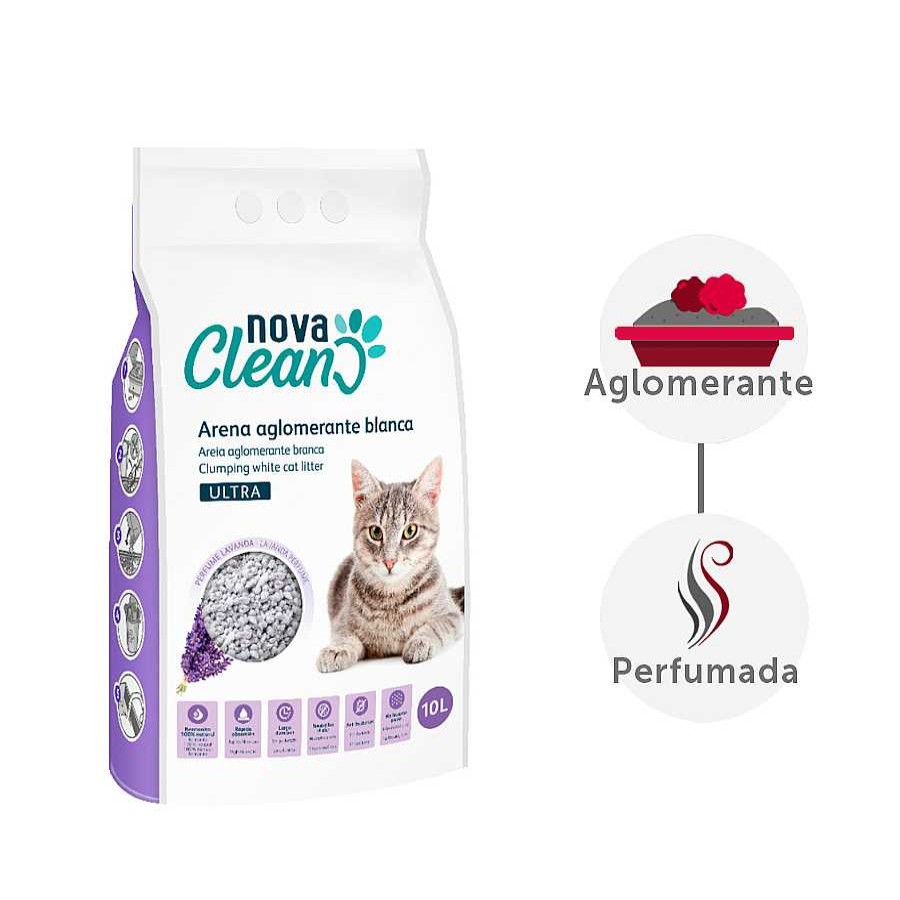 Gatos Nova Clean Arena Aglomerante | Nova Clean Ultra Lecho Aglomerante Lavanda Para Gatos