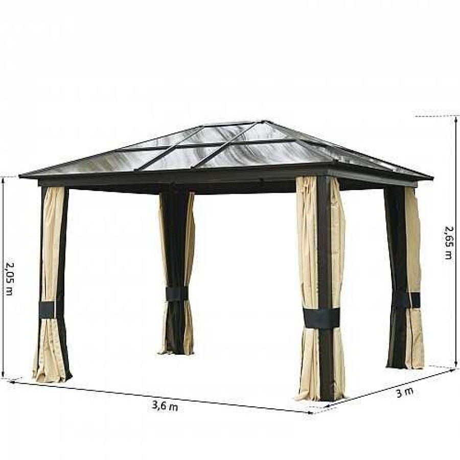 Otros Animales Outsunny Decoraci N | Carpa P Rgola Outsunny Para Exterior Color Marr N/Crema