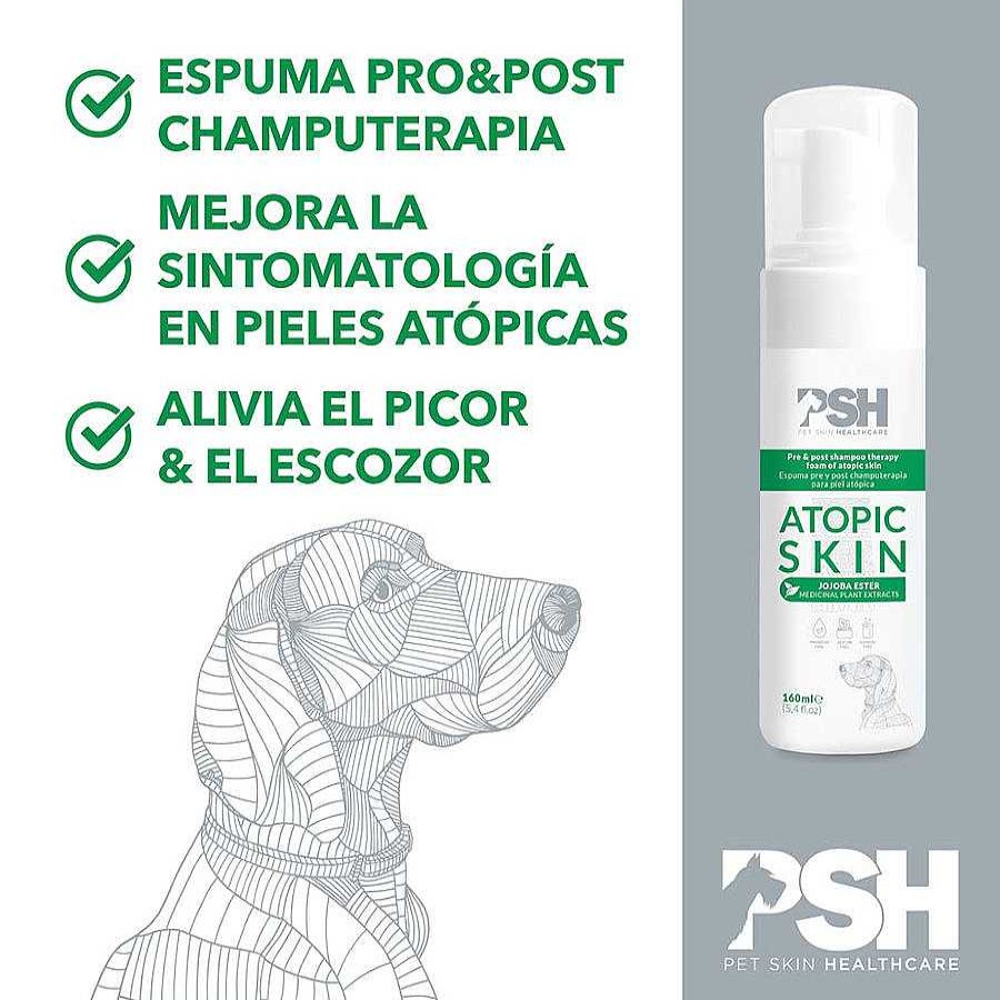 Gatos PSH Productos Para El Pelo | Psh Atopic Skin Espuma Limpiadora Para Perros Y Gatos