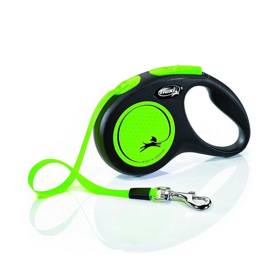 Perros Flexi Correas Para Perros | Flexi New Neon Correa Extensible Verde Para Perros