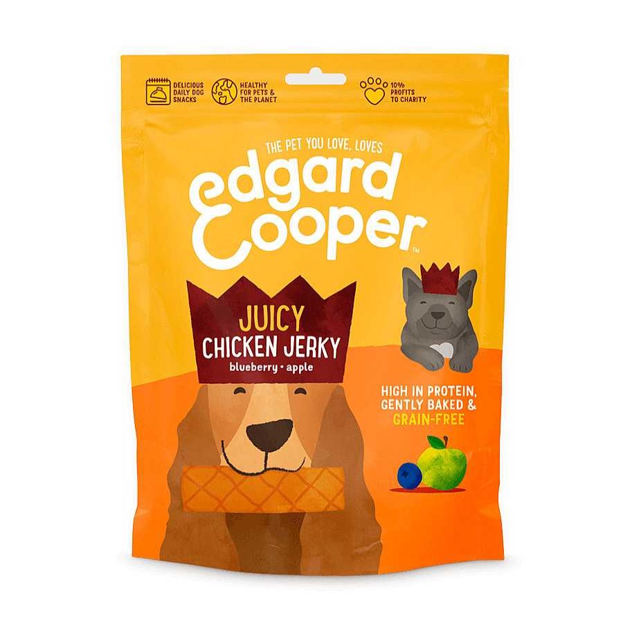 Perros Edgard & Cooper Premios Y Galletas | Edgard & Cooper Jerky De Pollo Con Ar Ndanos Y Manzana Para Perros