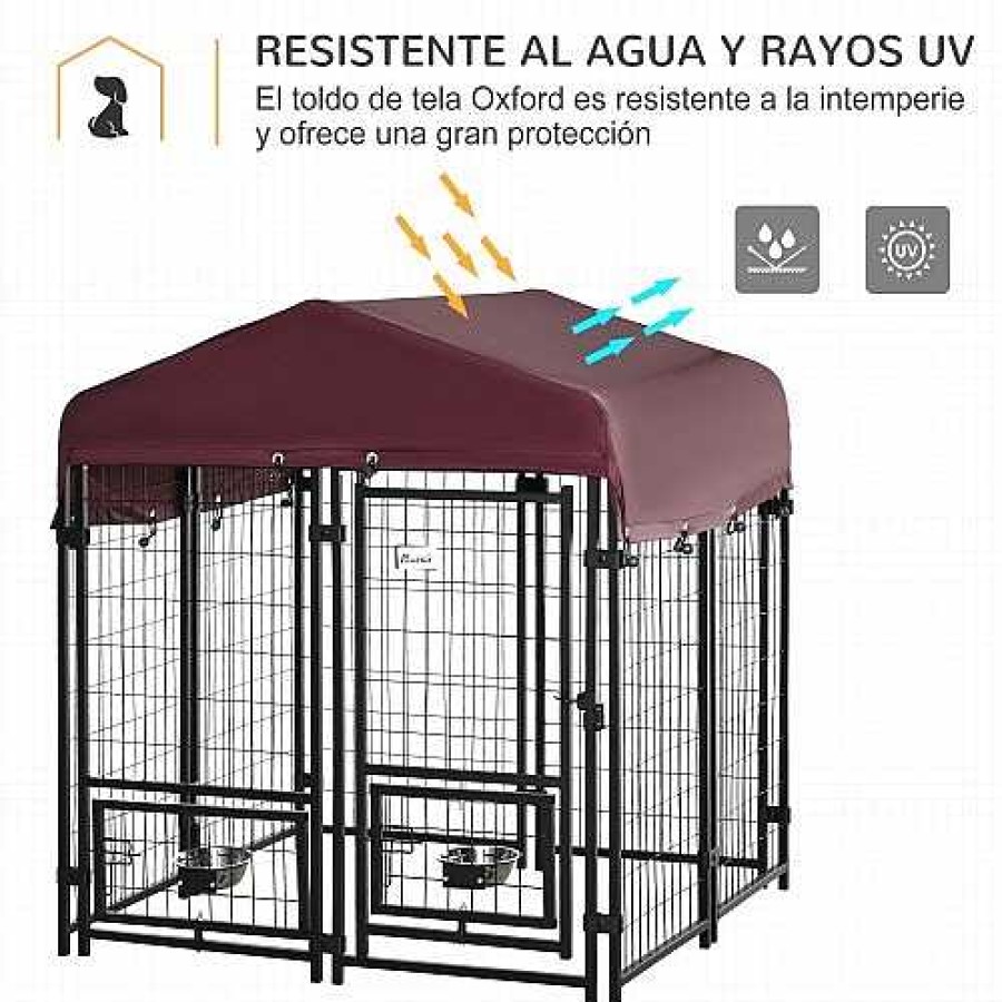 Perros PawHut Accesorios Coche Y Viajes | Pawhut Parque Con Toldo Para Mascotas