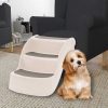 Otros Animales VidaXL Muebles | Vidaxl Escalera De Pl Stico 3 Pelda Os Blanca Para Perros