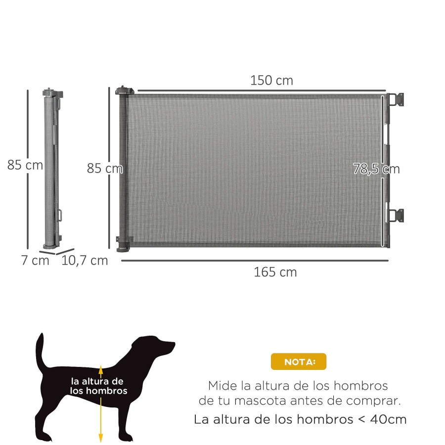 Perros PawHut Ocio Y Tiempo Libre | Pawhut Puerta De Seguridad Extensible Para Perros Y Gatos