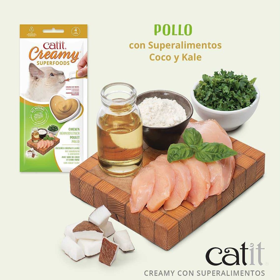 Gatos Catit Maltas | Catit Creamy Snack Liquido Con Superalimentos De Pollo Para Gatos