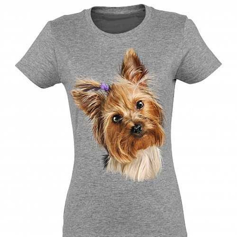 Otros Animales Ralf Nature Moda Y Complementos | Camiseta Para Mujer Gris Estampado De Yorkshire