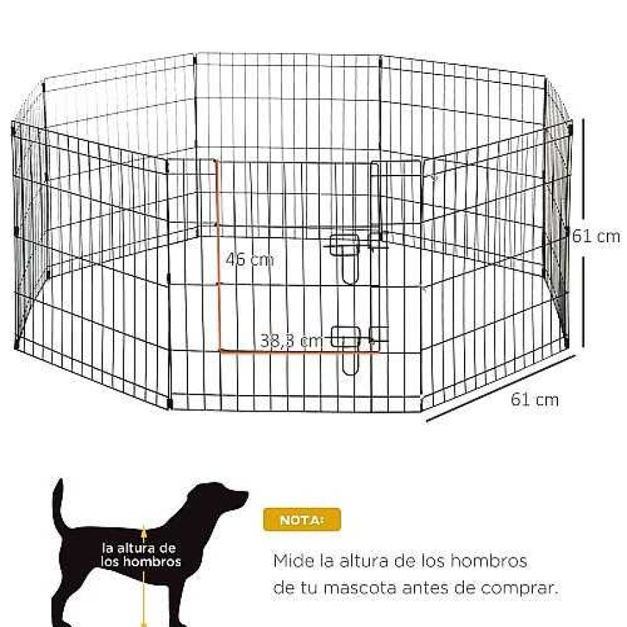 Perros PawHut Adiestramiento Y Educaci N | Pawhut Valla De Metal Protecci N Para Cachorros