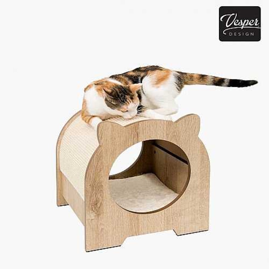 Otros Animales Catit Muebles | Rascador Vesper Minou Para Gatos Color Roble