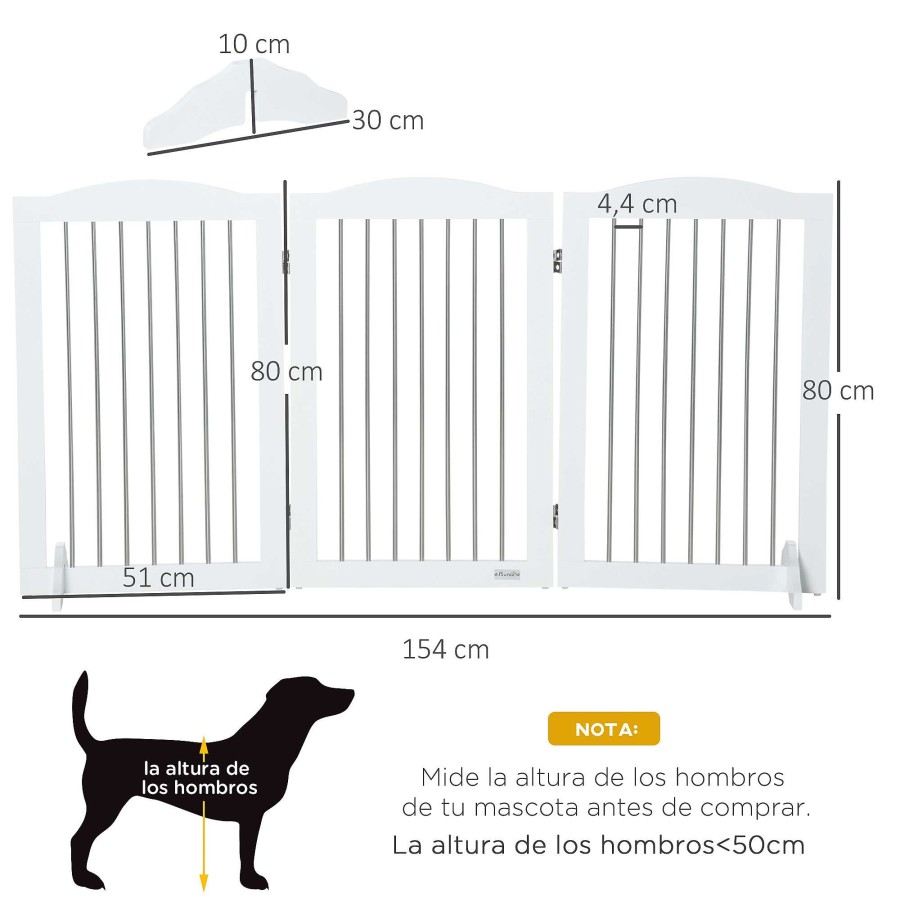 Perros PawHut Ocio Y Tiempo Libre | Pawhut Barrera De Seguridad Blanca Para Perros