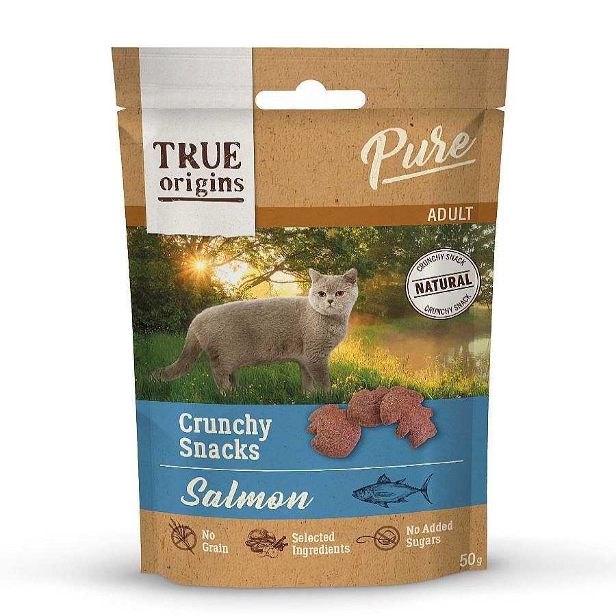 Gatos True Origins Premios Y Entretenimiento | True Origins Pure Bocaditos Adult Crunchy De Salm N Para Gatos