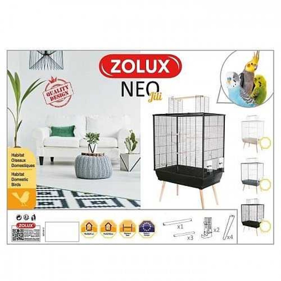 Otros Animales Zolux Jaulas | Zolux Jaula Elevada Neo Jili Gris Para P Jaros