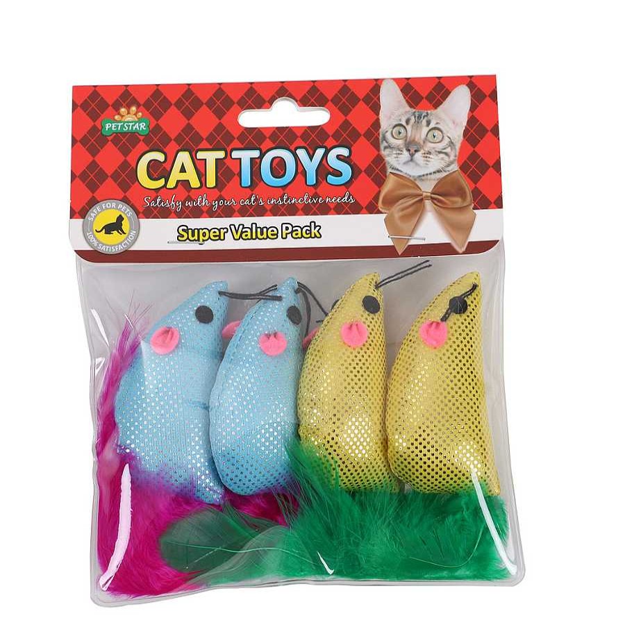 Gatos WUAPU Ratones De Juguete | Wuapu Juguete 4 Ratones Para Gatos