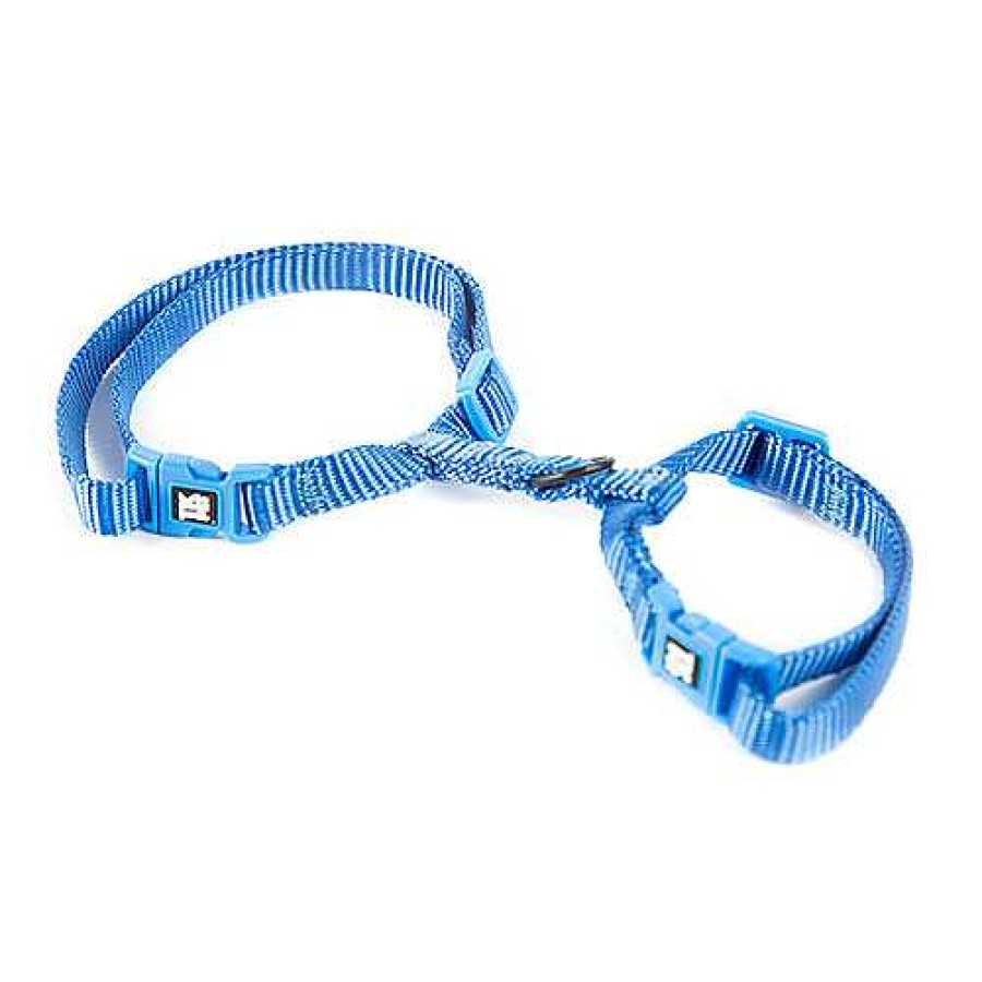 Gatos TK-Pet Accesorios De Paseo | Tk-Pet Classic Arn S Ajustable De Nylon Azul Para Gatos