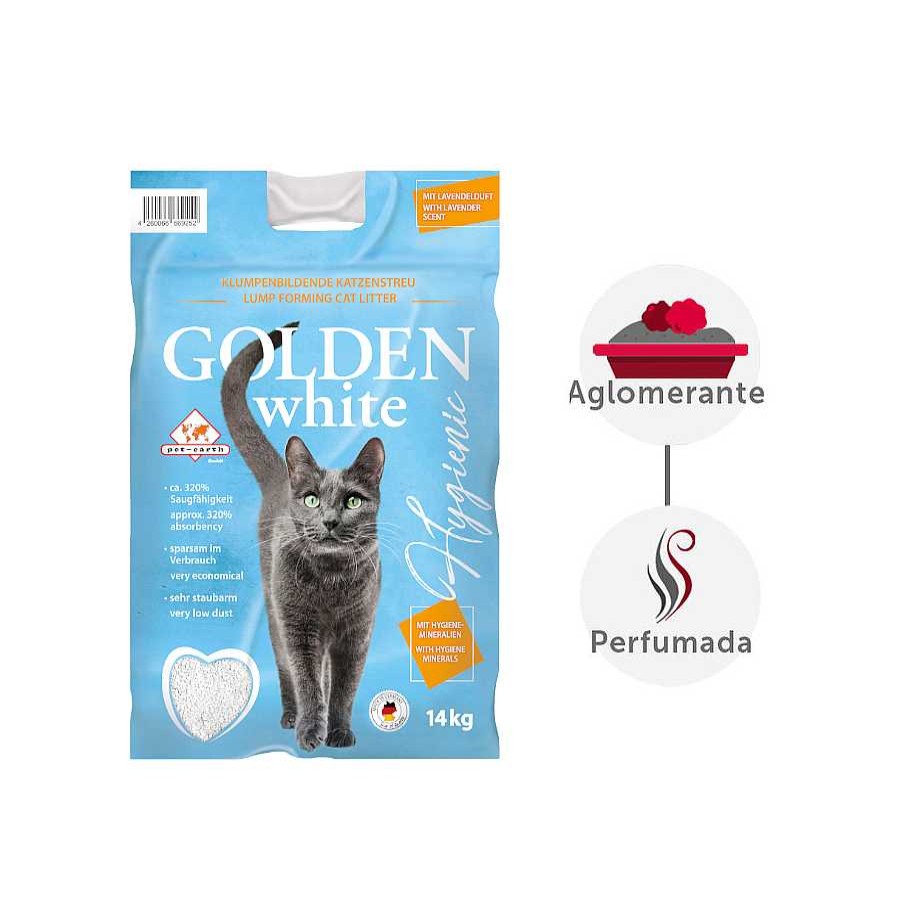 Gatos Golden Grey Arena Aglomerante | Golden White Arena Aglomerante Lavanda Para Gatos