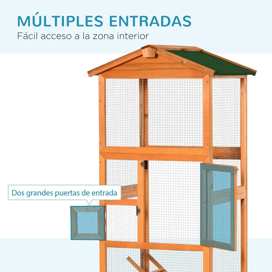 Otros Animales PawHut Jaulas | Pawhut Jaula De Madera Para P Jaros