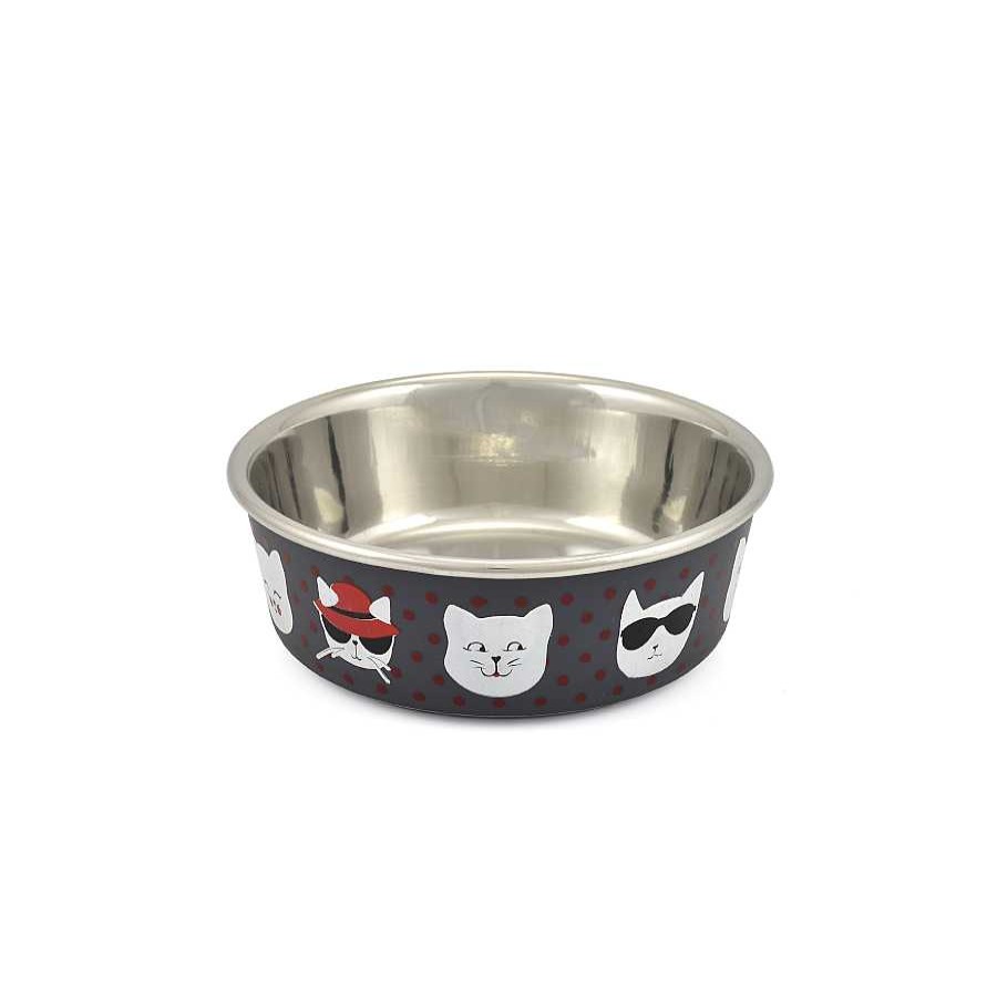 Perros Outech Comederos Y Bebederos | Outech Band Grey Comedero O Bebedero Gris Para Gatos