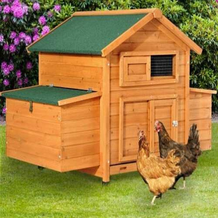 Otros Animales PawHut Gallinas Y Aves De Corral | Gallinero Grande De Abeto Pawhut Color Madera