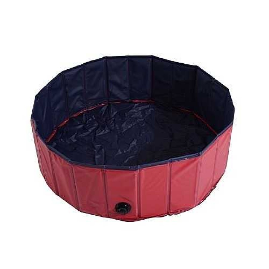 Perros PawHut Ocio Y Tiempo Libre | Pawhut Piscina Plegable De Pwc Rojo Para Mascotas