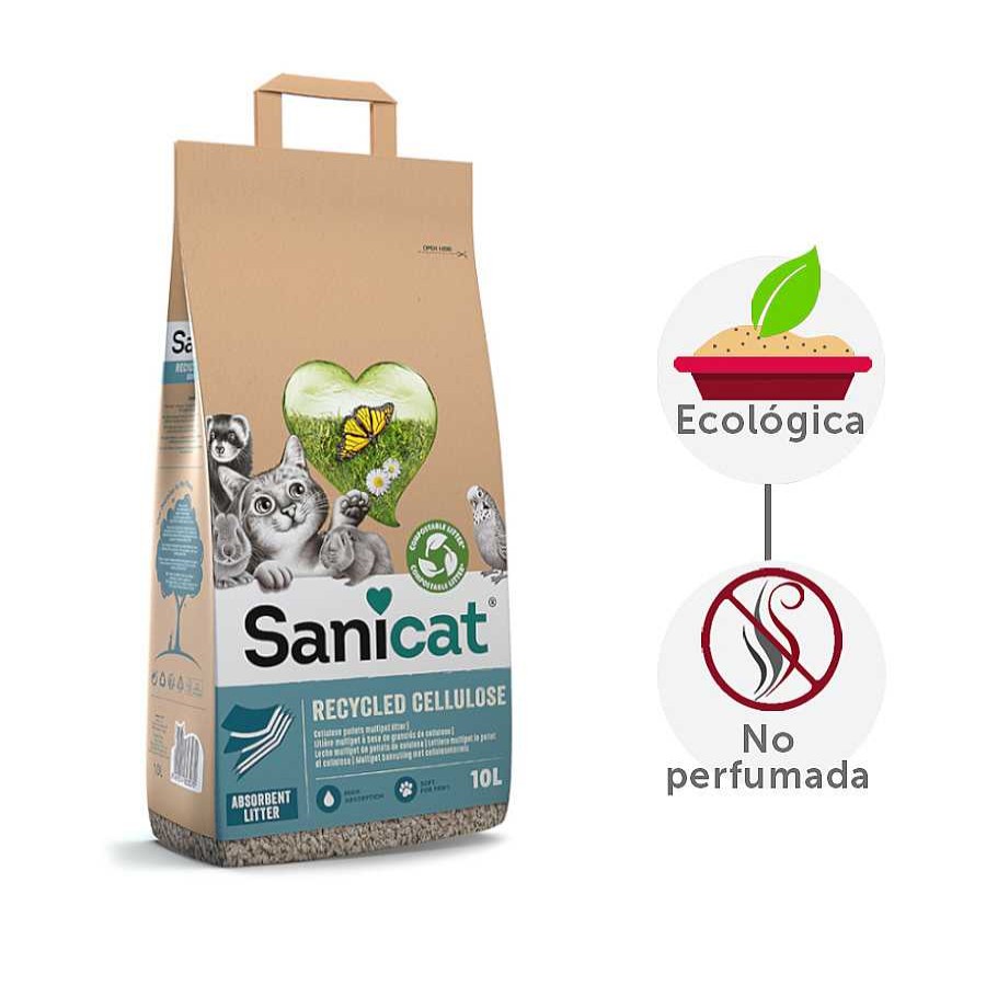 Gatos Sanicat Otros Lechos | Sanicat Recycled Cellulose Lecho Natural Para Gatos