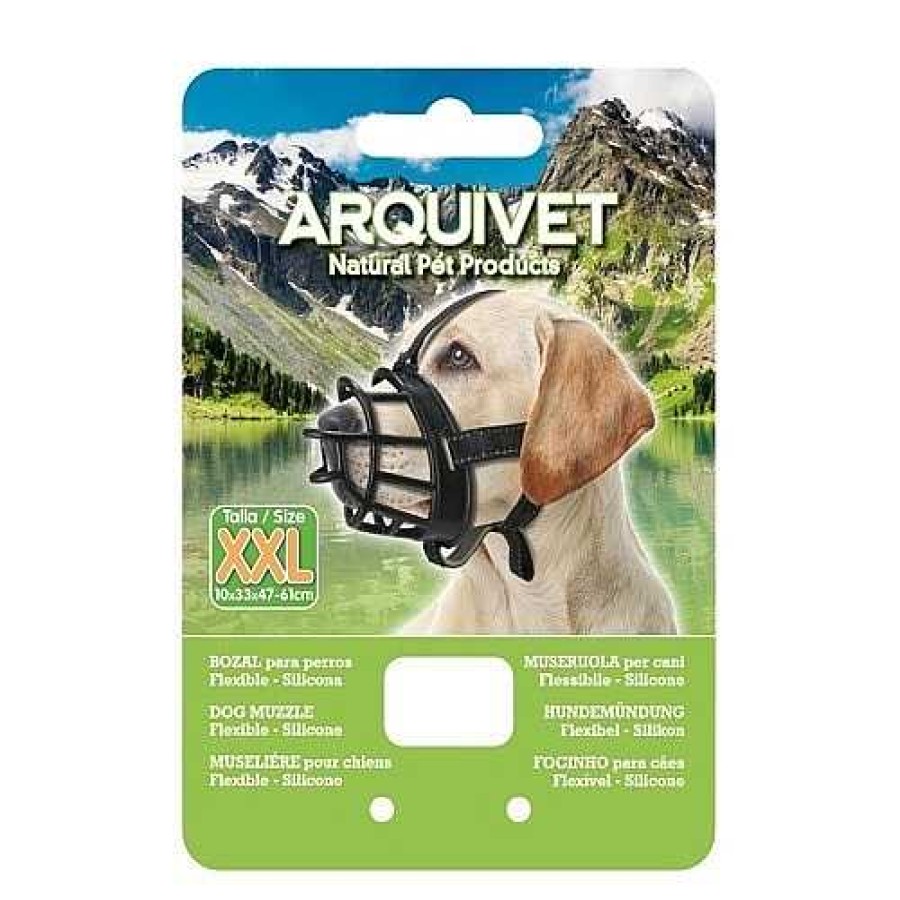 Perros Arquivet Bozales | Bozal Flexible De Silicona Para Perros Color Negro