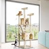 Gatos PawHut Rascadores | Rascador Pawhut Para Gatos Con Rbol Y Poste Color Beige