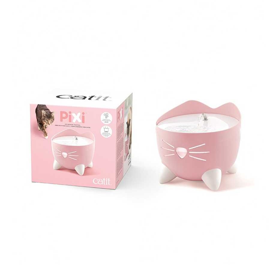 Gatos Catit Comederos Y Bebederos | Catit Pixi Fuente Bebedero Rosa Para Gatos