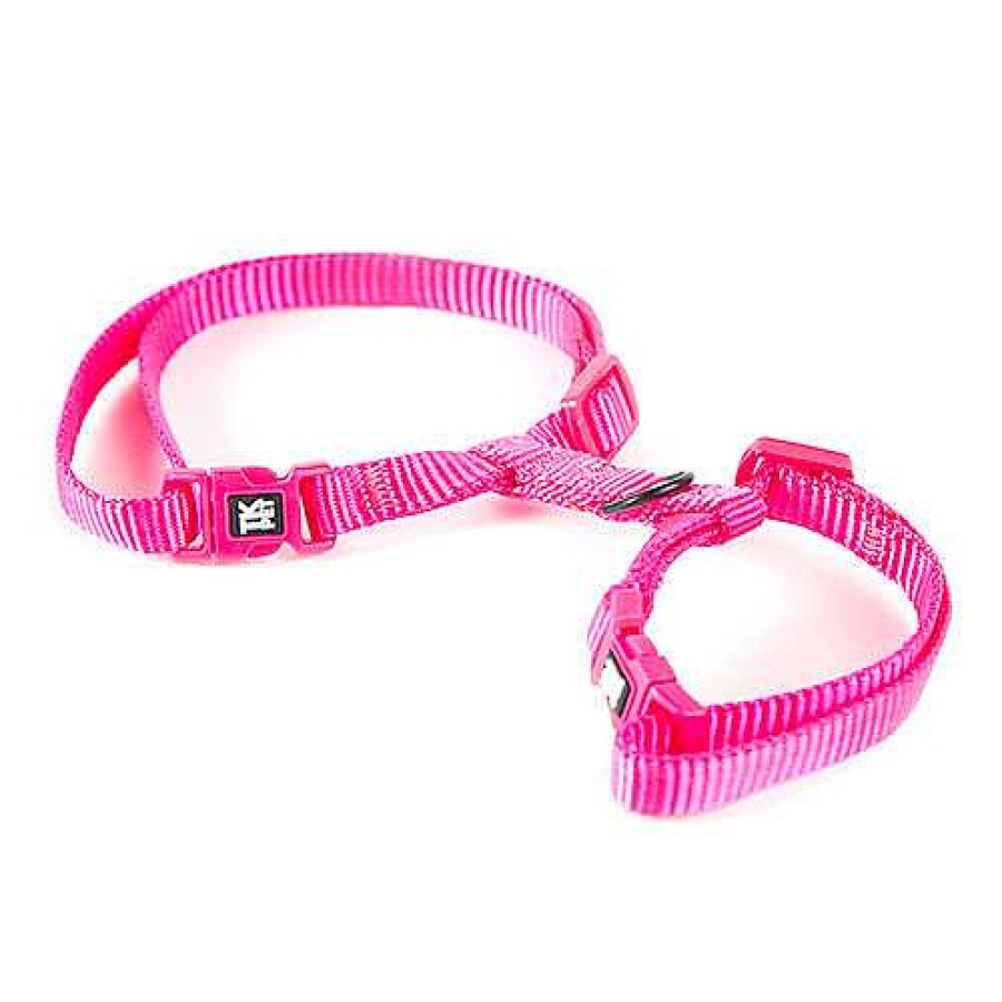 Gatos TK-Pet Accesorios De Paseo | Tk-Pet Classic Arn S Ajustable De Nylon Rosa Para Gatos