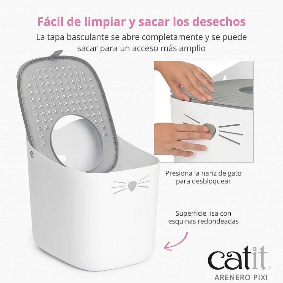 Gatos Catit Productos De Higiene | Catit Pixi Arenero Blanco Para Gatos