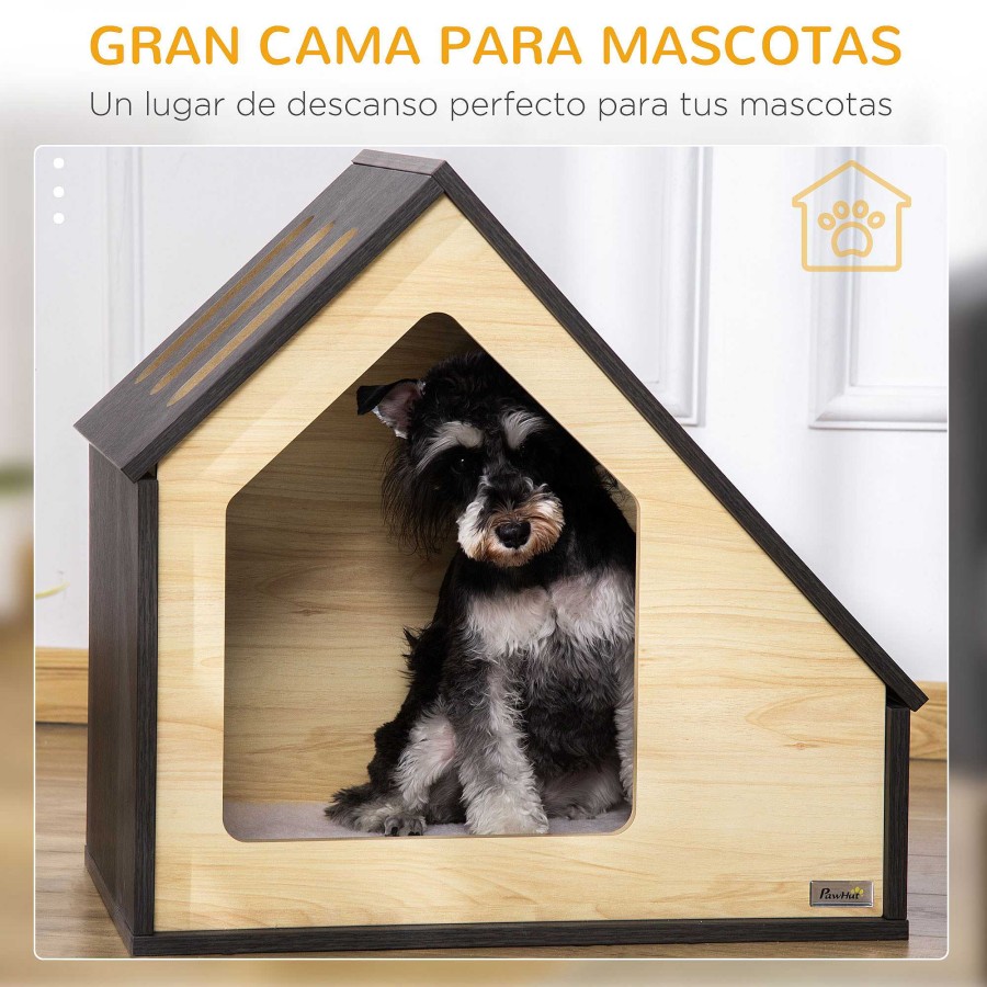 Perros PawHut Casetas Para Perros | Pawhut Caseta Interior Madera Para Perros