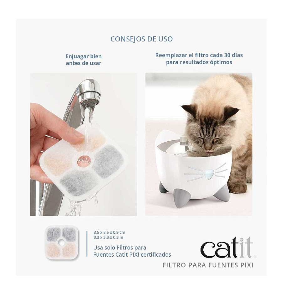 Gatos Catit Comederos Y Bebederos | Catit Pixi Filtro Para Bebedero Fuente Para Gatos