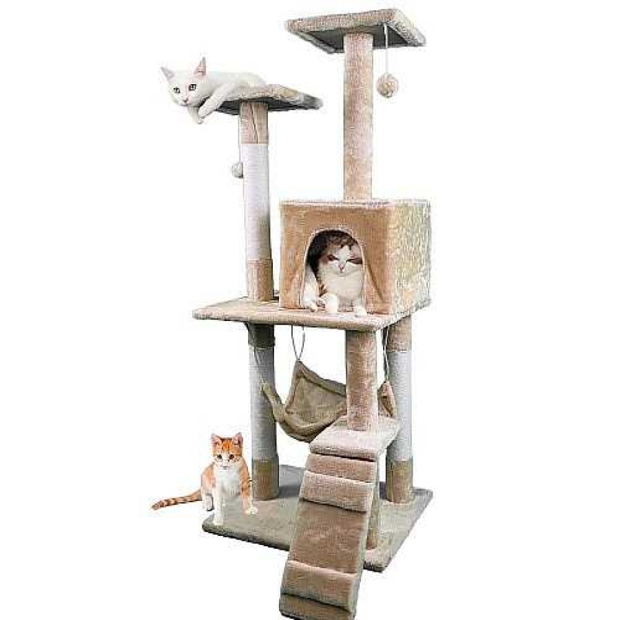 Gatos Edipets Rascadores | Edipets Rbol Rascador 4 Niveles Con Hamaca Beige Para Gatos