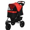 Perros PawHut Transportines Para Perros | Cochecito De Paseo Plegable Para Mascotas Color Rojo