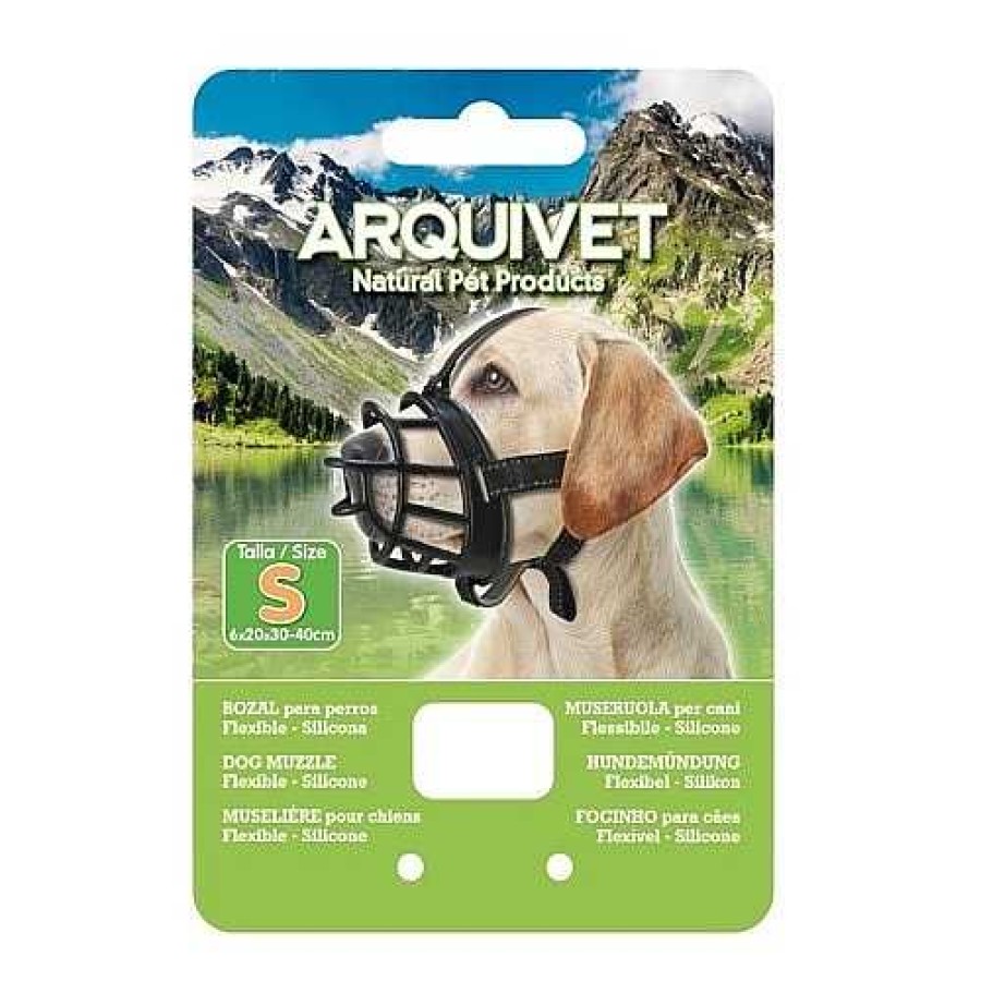 Perros Arquivet Bozales | Bozal Flexible De Silicona Para Perros Color Negro