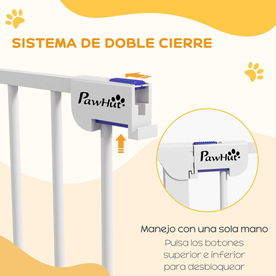 Perros PawHut Ocio Y Tiempo Libre | Pawhut Barrera De Acero Plegable Para Perros